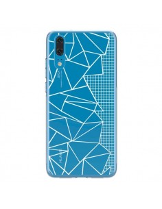 Coque Huawei P20 Lignes Grilles Side Grid Abstract Blanc...