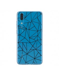 Coque Huawei P20 Lignes Triangles Grid Abstract Noir...