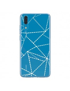 Coque Huawei P20 Lignes Points Abstract Blanc...