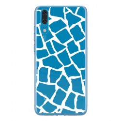 Coque Huawei P20 Girafe Mosaïque Blanc Transparente -...