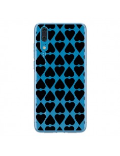 Coque Huawei P20 Coeurs Heart Noir Transparente - Project M