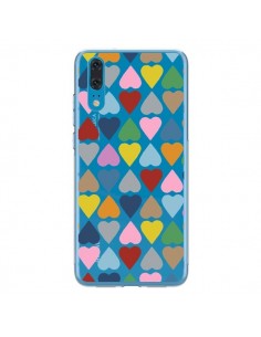 Coque Huawei P20 Coeurs Heart Couleur Transparente -...