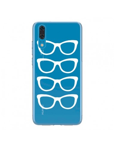 Coque Huawei P20 Sunglasses Lunettes Soleil Blanc Transparente - Project M