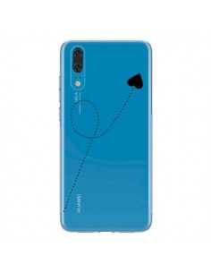 Coque Huawei P20 Travel to your Heart Noir Voyage Coeur...
