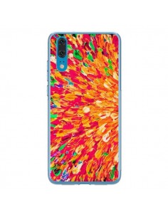 Coque Huawei P20 Fleurs Oranges Neon Splash - Ebi Emporium