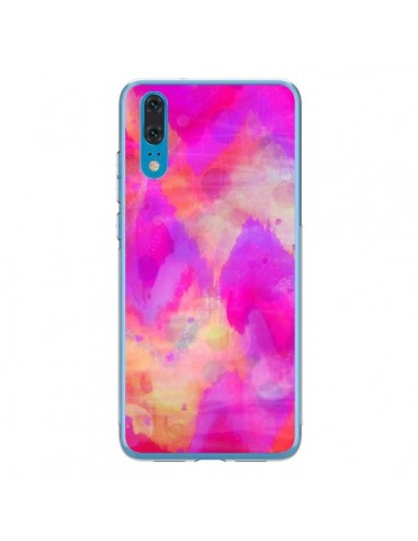 Coque Huawei P20 Coeur Tribal Rose - Ebi Emporium