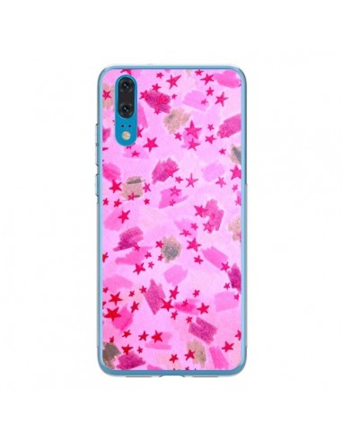 Coque Huawei P20 Stars Etoiles Roses - Ebi Emporium