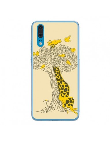 Coque Huawei P20 Girafe Amis Oiseaux - Jay Fleck