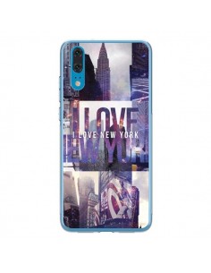 Coque Huawei P20 I love New Yorck City violet - Javier...