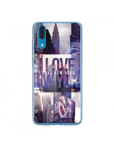 Coque Huawei P20 I love New Yorck City violet - Javier Martinez