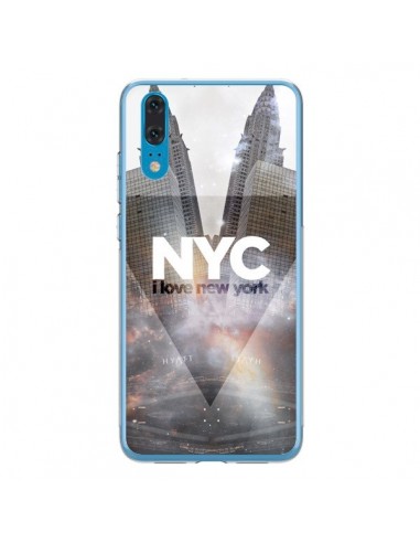 Coque Huawei P20 I Love New York City Gris - Javier Martinez