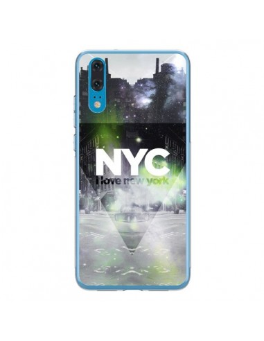 Coque Huawei P20 I Love New York City Vert - Javier Martinez