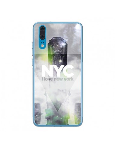 Coque Huawei P20 I Love New York City Gris Vert - Javier Martinez