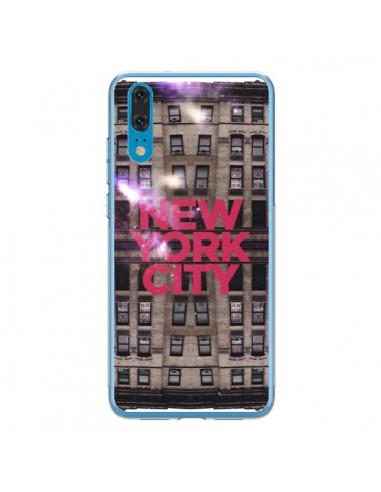 Coque Huawei P20 New York City Buildings Rouge - Javier Martinez