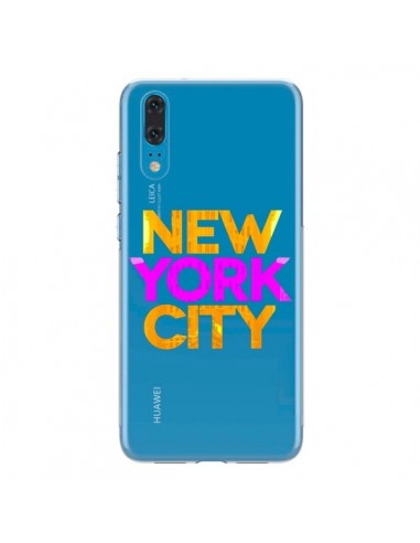 Coque Huawei P20 New York City NYC Orange Rose Transparente - Javier Martinez