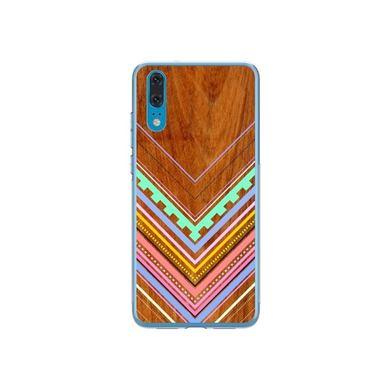 Coque Huawei P20 Azteque Arbutus Pastel Bois Aztec Tribal - Jenny Mhairi