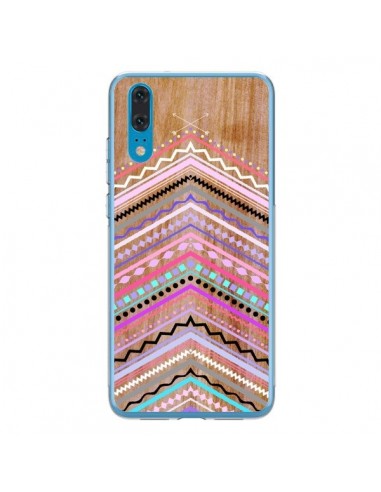 Coque Huawei P20 Purple Chevron Wild Wood Bois Azteque Aztec Tribal - Jenny Mhairi