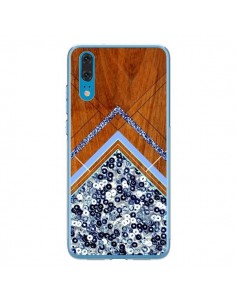 Coque Huawei P20 Sequin Geometry Bois Azteque Aztec...