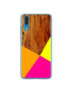Coque Huawei P20 Wooden Colour Block Bois Azteque Aztec...