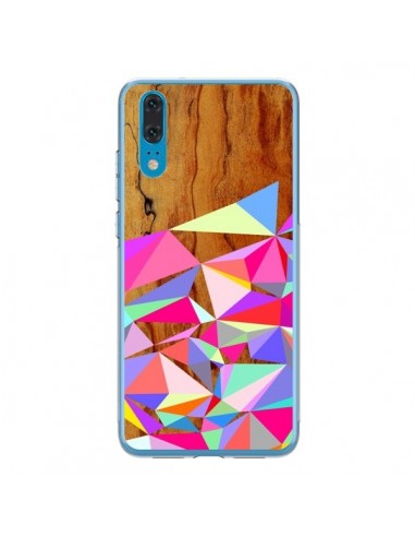 Coque Huawei P20 Wooden Multi Geo Bois Azteque Aztec Tribal - Jenny Mhairi