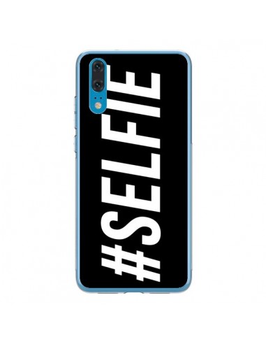 Coque Huawei P20 Hashtag Selfie Noir Horizontal - Jonathan Perez