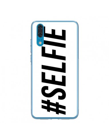 Coque Huawei P20 Hashtag Selfie Blanc Horizontal - Jonathan Perez