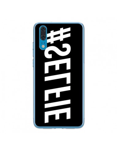 Coque Huawei P20 Hashtag Selfie Blanc Inversé Horizontal - Jonathan Perez