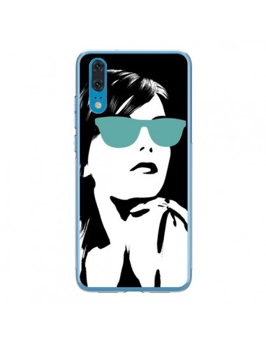 Coque Huawei P20 Fille Lunettes Bleues - Jonathan Perez