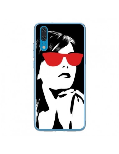Coque Huawei P20 Fille Lunettes Rouges - Jonathan Perez