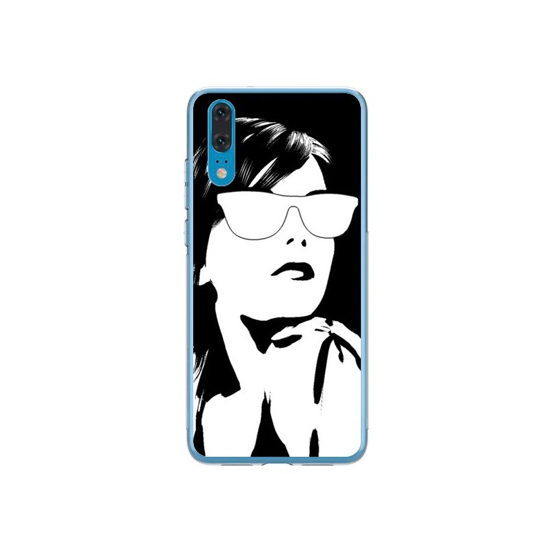 Coque Huawei P20 Fille Lunettes Blanches - Jonathan Perez