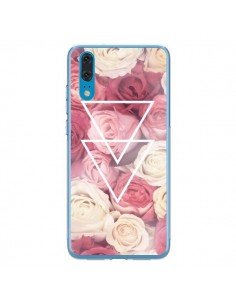 Coque Huawei P20 Roses Triangles Fleurs - Jonathan Perez