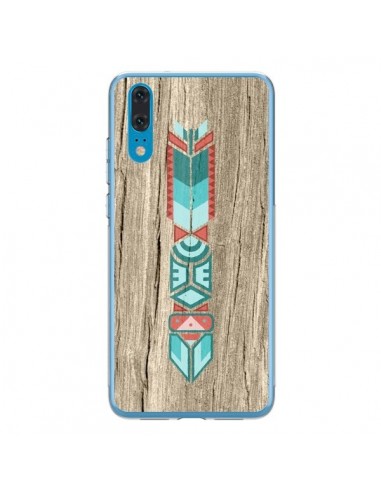 Coque Huawei P20 Totem Tribal Azteque Bois Wood - Jonathan Perez