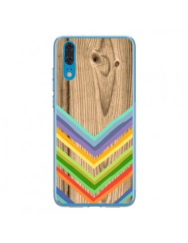 Coque Huawei P20 Tribal Azteque Bois Wood - Jonathan Perez