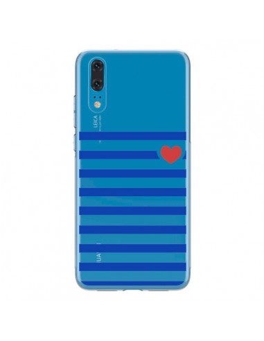 Coque Huawei P20 Mariniere Coeur Love Transparente - Jonathan Perez