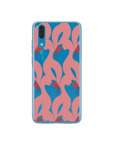 Coque Huawei P20 Flamant Rose Flamingo Transparente - Dricia Do