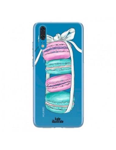 Coque Huawei P20 Macarons Pink Mint Rose Transparente - kateillustrate