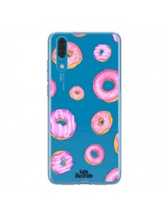 Coque Huawei P20 Pink Donuts Rose Transparente -...