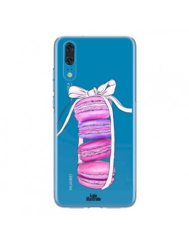 Coque Huawei P20 Macarons Pink Purple Rose Violet Transparente - kateillustrate