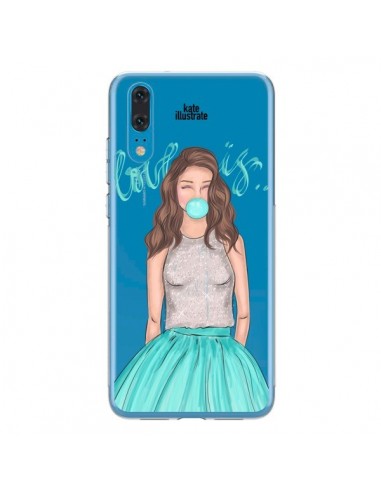 Coque Huawei P20 Bubble Girls Tiffany Bleu Transparente - kateillustrate