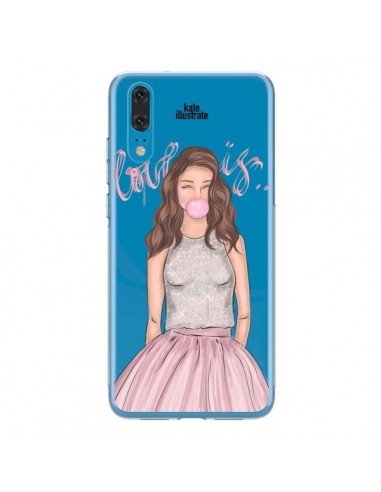 Coque Huawei P20 Bubble Girl Tiffany Rose Transparente - kateillustrate
