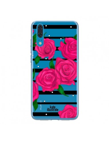 Coque Huawei P20 Roses Rose Fleurs Flowers Transparente - kateillustrate