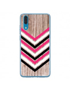 Coque Huawei P20 Tribal Aztèque Bois Wood Flèche Rose...