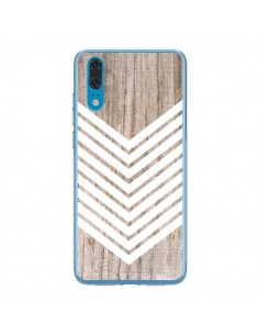 Coque Huawei P20 Tribal Aztèque Bois Wood Flèche Blanc -...