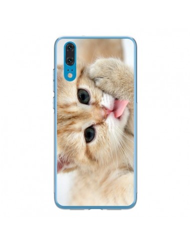 Coque Huawei P20 Chat Cat Tongue - Laetitia