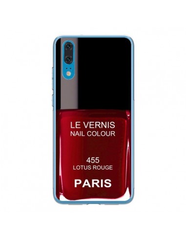 Coque Huawei P20 Vernis Paris Lotus Rouge - Laetitia