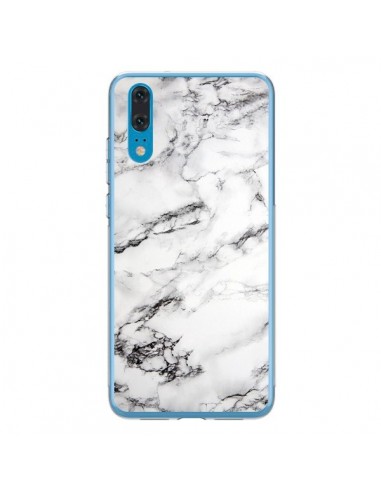 Coque Huawei P20 Marbre Marble Blanc White - Laetitia