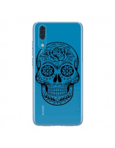Coque Huawei P20 Tête de Mort Mexicaine Noir Transparente...