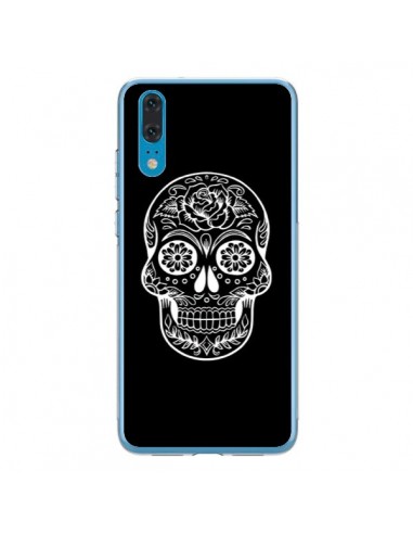 Coque Huawei P20 Tête de Mort Mexicaine Blanche - Laetitia