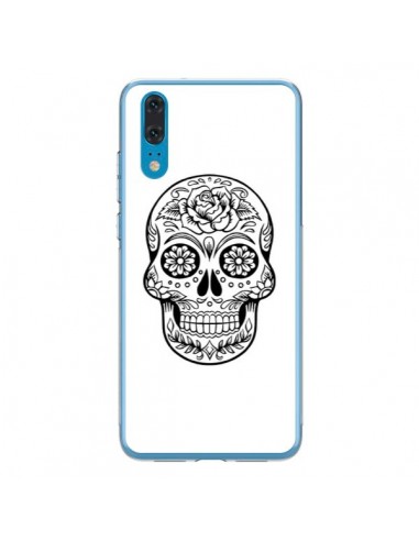 Coque Huawei P20 Tête de Mort Mexicaine Noir - Laetitia