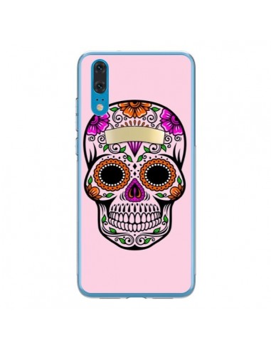 Coque Huawei P20 Tête de Mort Mexicaine Rose Multicolore - Laetitia